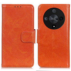 Leather Case Stands Flip Cover Holder N05P for Huawei Honor X9b 5G Orange