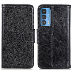 Leather Case Stands Flip Cover Holder N05P for Motorola Moto Edge 20 Pro 5G Black