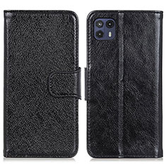 Leather Case Stands Flip Cover Holder N05P for Motorola Moto G50 5G Black