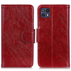 Leather Case Stands Flip Cover Holder N05P for Motorola Moto G50 5G Red