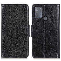 Leather Case Stands Flip Cover Holder N05P for Motorola Moto G50 Black