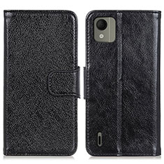 Leather Case Stands Flip Cover Holder N05P for Nokia C110 Black