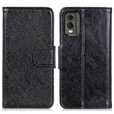 Leather Case Stands Flip Cover Holder N05P for Nokia C32 Black