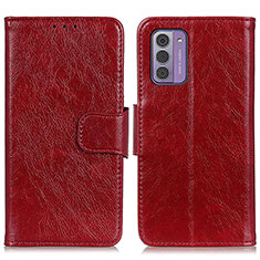Leather Case Stands Flip Cover Holder N05P for Nokia G42 5G Red