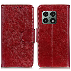 Leather Case Stands Flip Cover Holder N05P for OnePlus 10 Pro 5G Red