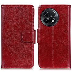 Leather Case Stands Flip Cover Holder N05P for OnePlus Ace 2 5G Red