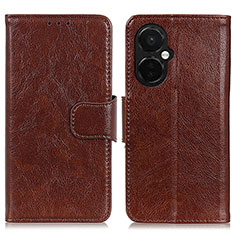 Leather Case Stands Flip Cover Holder N05P for OnePlus Nord N30 5G Brown