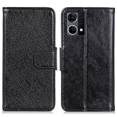 Leather Case Stands Flip Cover Holder N05P for Oppo F21s Pro 4G Black