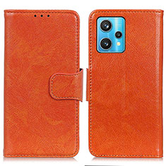 Leather Case Stands Flip Cover Holder N05P for Realme 9 Pro+ Plus 5G Orange