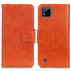 Leather Case Stands Flip Cover Holder N05P for Realme C11 (2021) Orange