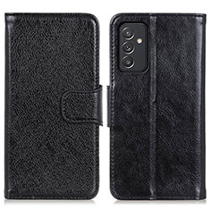 Leather Case Stands Flip Cover Holder N05P for Samsung Galaxy A05s Black