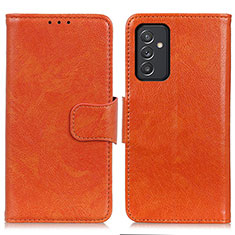 Leather Case Stands Flip Cover Holder N05P for Samsung Galaxy A05s Orange