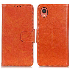 Leather Case Stands Flip Cover Holder N05P for Samsung Galaxy A22 5G SC-56B Orange