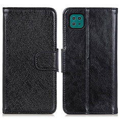 Leather Case Stands Flip Cover Holder N05P for Samsung Galaxy A22s 5G Black