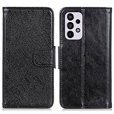 Leather Case Stands Flip Cover Holder N05P for Samsung Galaxy A33 5G Black