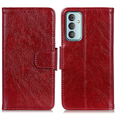 Leather Case Stands Flip Cover Holder N05P for Samsung Galaxy F23 5G Red