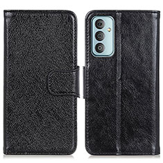 Leather Case Stands Flip Cover Holder N05P for Samsung Galaxy M13 4G Black