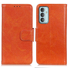 Leather Case Stands Flip Cover Holder N05P for Samsung Galaxy M23 5G Orange