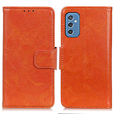 Leather Case Stands Flip Cover Holder N05P for Samsung Galaxy M52 5G Orange