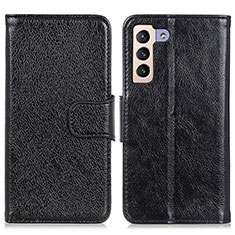 Leather Case Stands Flip Cover Holder N05P for Samsung Galaxy S21 5G Black