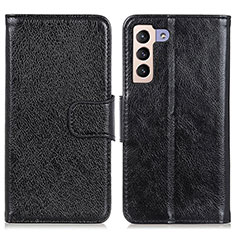 Leather Case Stands Flip Cover Holder N05P for Samsung Galaxy S21 FE 5G Black