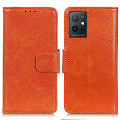 Leather Case Stands Flip Cover Holder N05P for Vivo Y55s 5G Orange