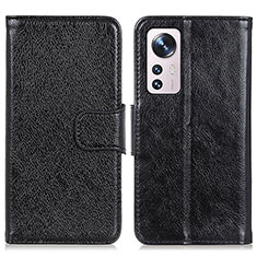 Leather Case Stands Flip Cover Holder N05P for Xiaomi Mi 12S 5G Black