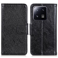 Leather Case Stands Flip Cover Holder N05P for Xiaomi Mi 13 5G Black