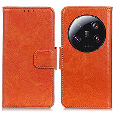 Leather Case Stands Flip Cover Holder N05P for Xiaomi Mi 13 Ultra 5G Orange