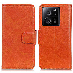 Leather Case Stands Flip Cover Holder N05P for Xiaomi Mi 13T 5G Orange