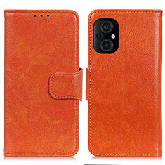 Leather Case Stands Flip Cover Holder N05P for Xiaomi Poco M5 4G Orange