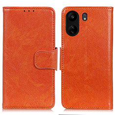 Leather Case Stands Flip Cover Holder N05P for Xiaomi Redmi 13C Orange