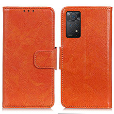 Leather Case Stands Flip Cover Holder N05P for Xiaomi Redmi Note 11 Pro 4G Orange