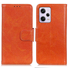 Leather Case Stands Flip Cover Holder N05P for Xiaomi Redmi Note 12 Pro 5G Orange