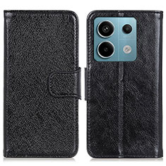 Leather Case Stands Flip Cover Holder N05P for Xiaomi Redmi Note 13 Pro 5G Black