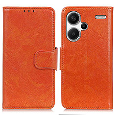 Leather Case Stands Flip Cover Holder N05P for Xiaomi Redmi Note 13 Pro+ Plus 5G Orange