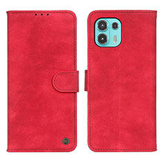 Leather Case Stands Flip Cover Holder N06P for Motorola Moto Edge 20 Lite 5G Red