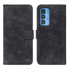 Leather Case Stands Flip Cover Holder N06P for Motorola Moto Edge 20 Pro 5G Black