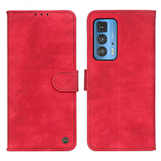 Leather Case Stands Flip Cover Holder N06P for Motorola Moto Edge 20 Pro 5G Red