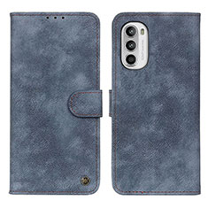 Leather Case Stands Flip Cover Holder N06P for Motorola Moto Edge (2022) 5G Blue