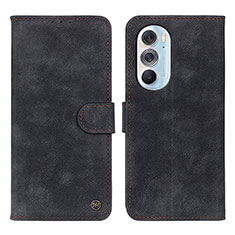 Leather Case Stands Flip Cover Holder N06P for Motorola Moto Edge 30 Pro 5G Black