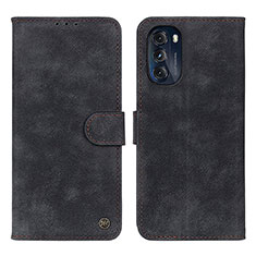 Leather Case Stands Flip Cover Holder N06P for Motorola Moto G 5G (2022) Black