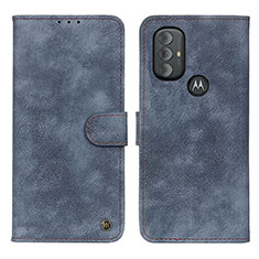 Leather Case Stands Flip Cover Holder N06P for Motorola Moto G Power (2022) Blue