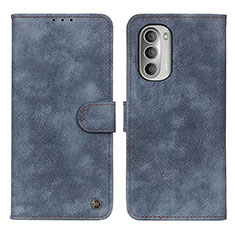 Leather Case Stands Flip Cover Holder N06P for Motorola Moto G Stylus (2022) 4G Blue