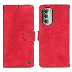 Leather Case Stands Flip Cover Holder N06P for Motorola Moto G Stylus (2022) 4G Red