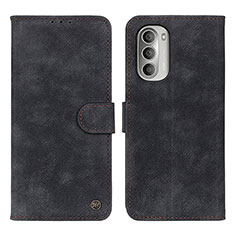 Leather Case Stands Flip Cover Holder N06P for Motorola Moto G Stylus (2022) 5G Black