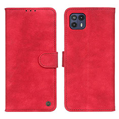 Leather Case Stands Flip Cover Holder N06P for Motorola Moto G50 5G Red
