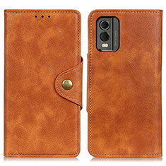 Leather Case Stands Flip Cover Holder N06P for Nokia C210 Brown