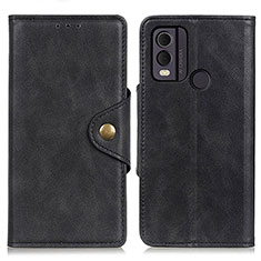 Leather Case Stands Flip Cover Holder N06P for Nokia C22 Black
