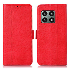 Leather Case Stands Flip Cover Holder N06P for OnePlus 10 Pro 5G Red